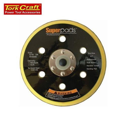 Da Sander Pad 6 Holes 5 16 - 24Unf 150mm 6' Velcro