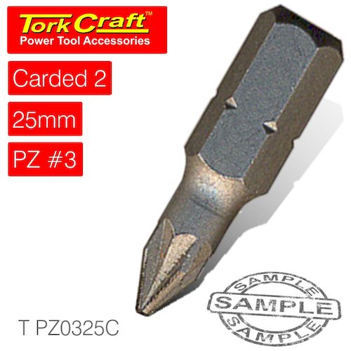 Pozi.3 x 25mm ins.bit 2/card(T PZ0325C)
