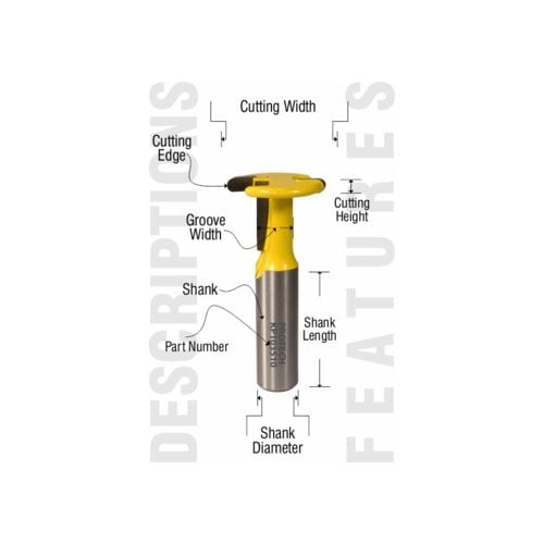 Pro-Tech “T” Slotter & Slat Wall Cutter 35mmX9.5mm 1/2″ Shank (KP10354)