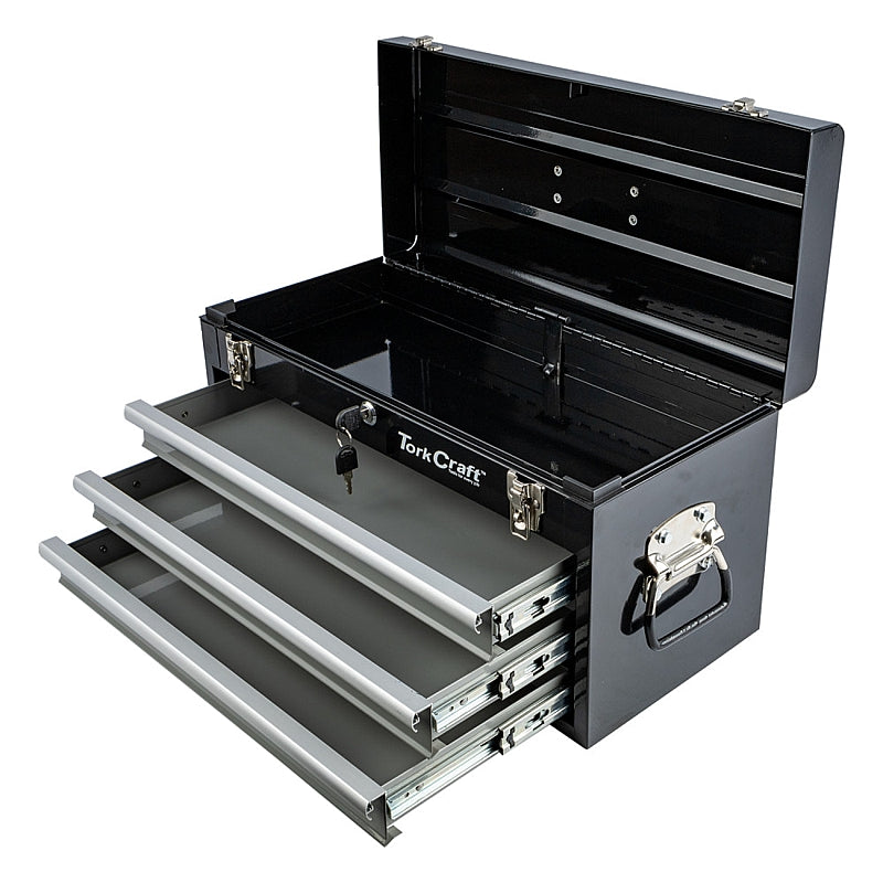 Tork Craft 3-Drawer Tool Chest/Top Box, L575 x W270 x H350mm (Empty) | TCTB003