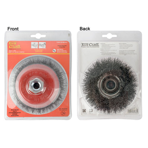 Wire cup brush crimped plain 100mmxm14 blister(TCW CR10014-2)