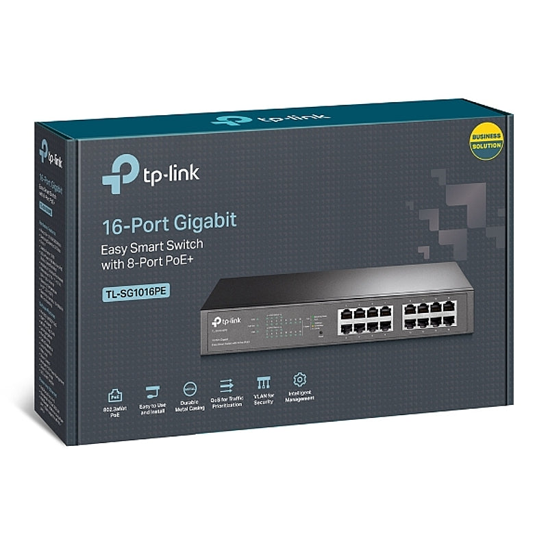 TP-Link 16-Port Gigabit Easy Smart Switch with 8-Port PoE+ | TL-SG1016PE
