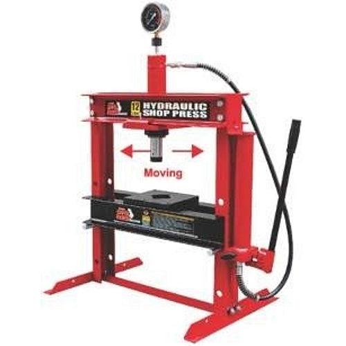 Hydraulic Shop Press with Gauge 0-340mm, 12T | TY12001