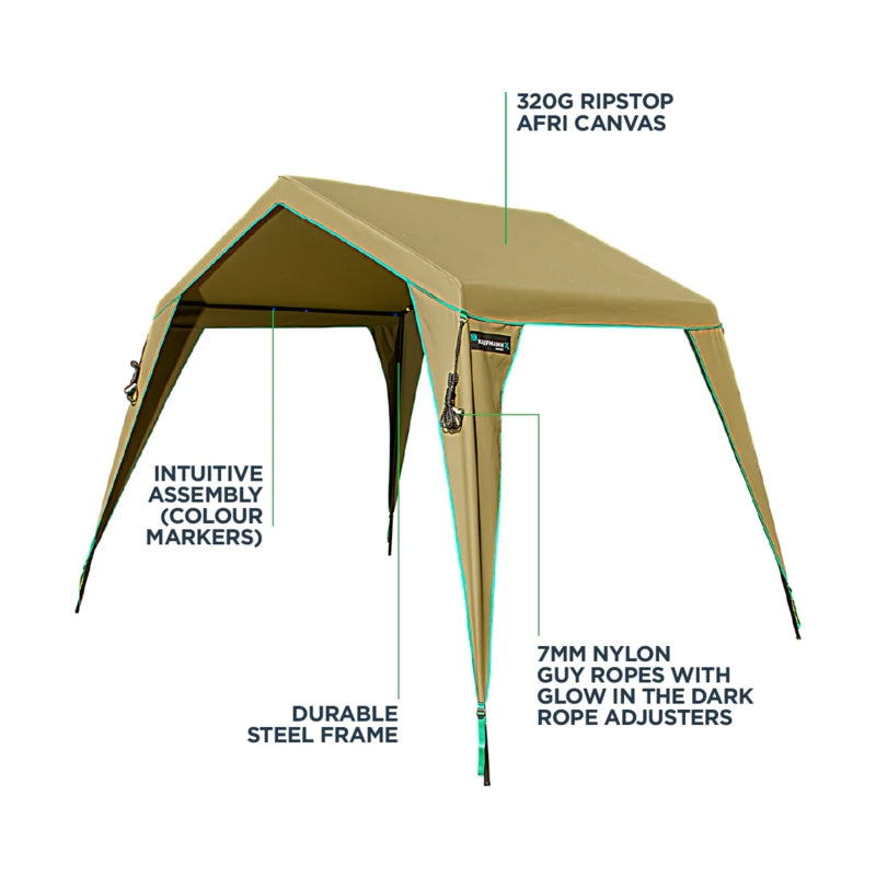 Kaufmann X Afri-Canvas Compact Gazebo, 3.3 x 2.8 x 2.2M | V0404602