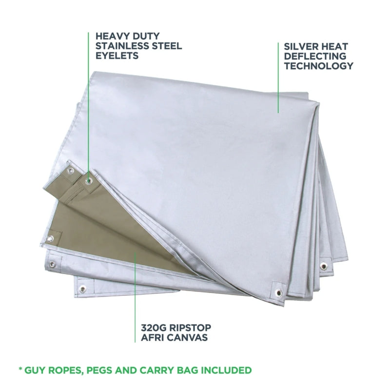 Kaufmann X Afri-Canvas Heat Deflecting Tarp, 6 x 3.6M | V0404612