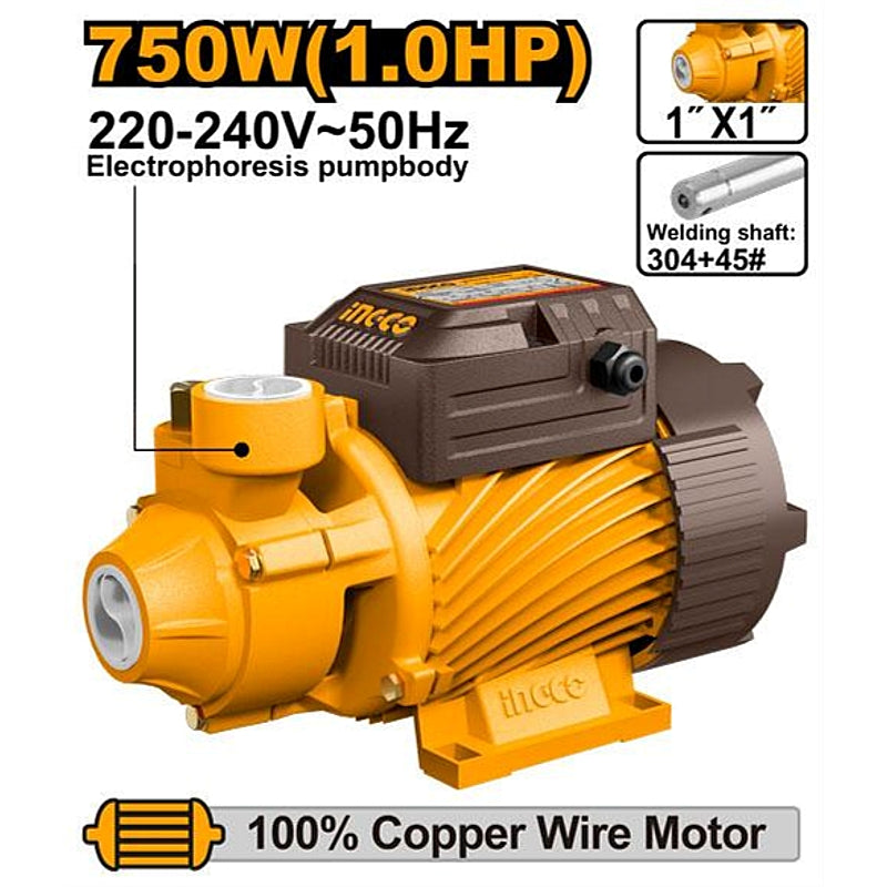 Ingco Peripheral Pump 50 L/min, 750W (1.0HP) | VPM75068