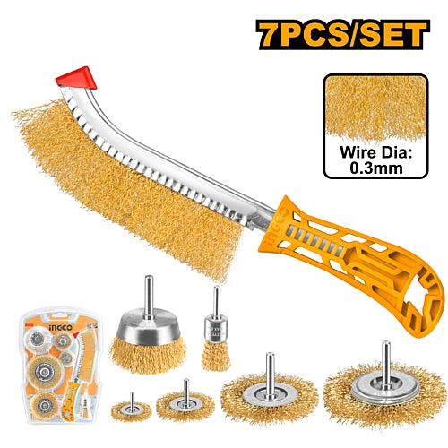 Ingco 7 Piece Wire Brush Set | WB10071