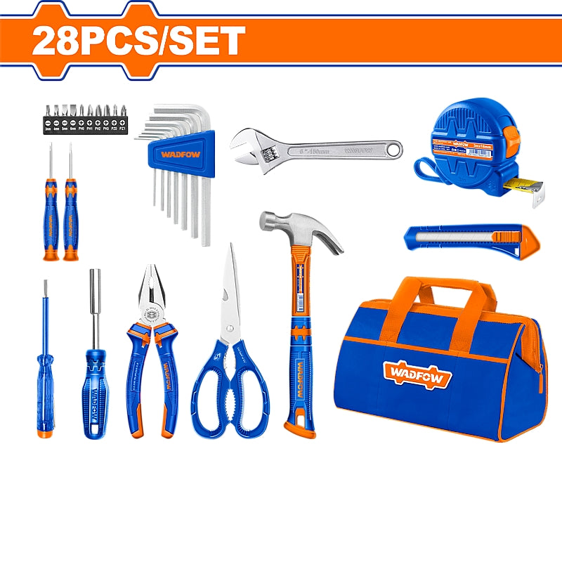 WADFOW 28 Piece Hand Tools Set with Tool Bag | WHS1M28