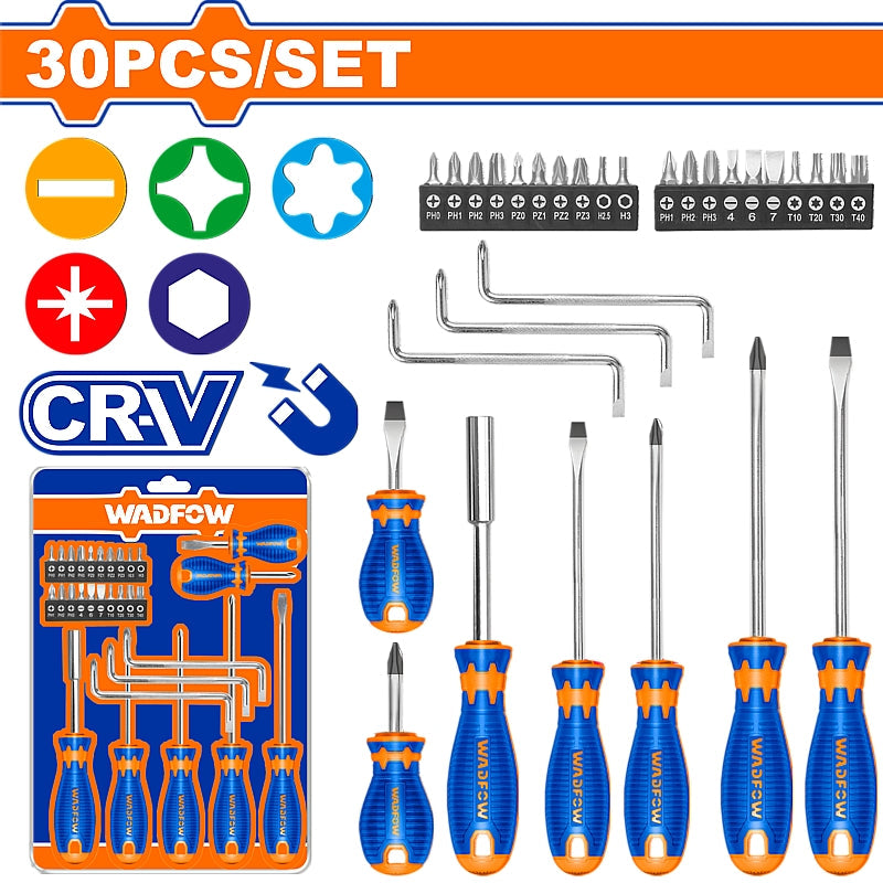 WADFOW 30 Piece Screwdriver Set | WSS1430
