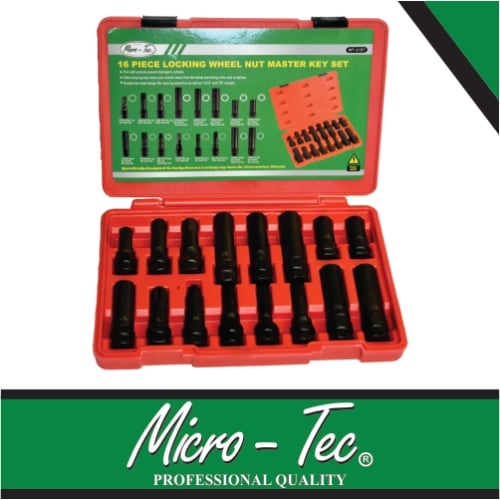 Micro-Tec - 16Pcs Wheel Lock Nut Master Key Set | WT3157 – Tools4