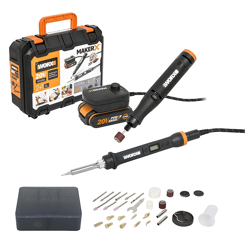 Worx MakerX 2-In-1 Rotary Tool & Soldering Iron with Control Hub