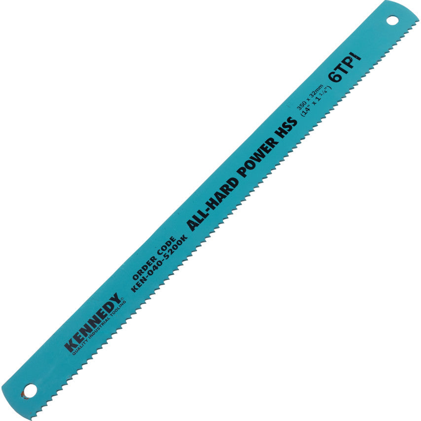 HSS Power Saw Blade, All Hard, 350mm (14"x1.1/4"x6TPI) | KEN0405200K