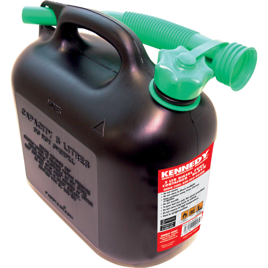 Kennedy 5Ltr Diesel Fuel Container, Black | KEN5039030K