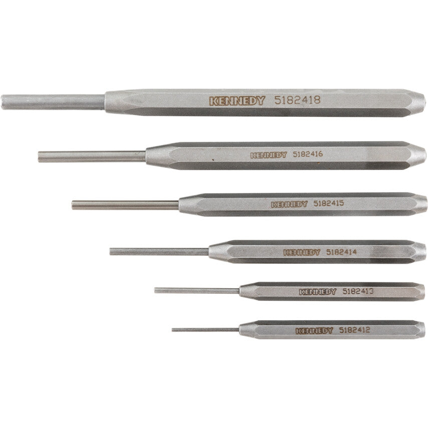 Kennedy 6Pc 2-8mm Standard Length Inserted Pin Punch Set | KEN5182420K