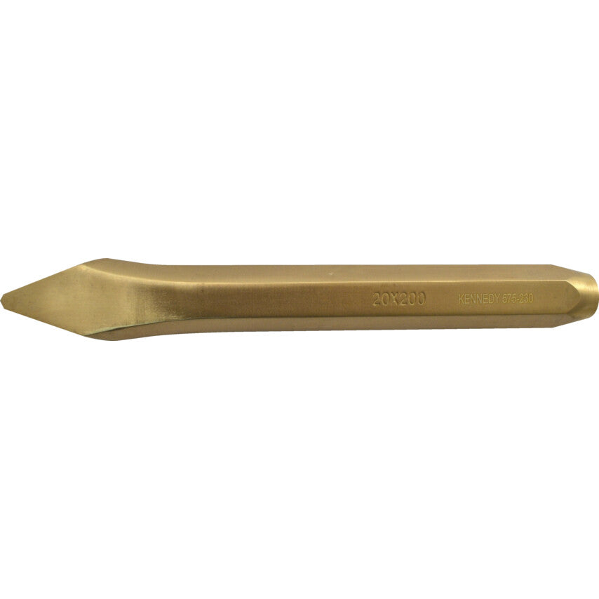 Kennedy-Pro 7x200mm Anti-Spark 4-Point Cross Chisel, Hex Type, Al-Br | KEN5752300K