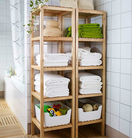 Bathroom storage shelves