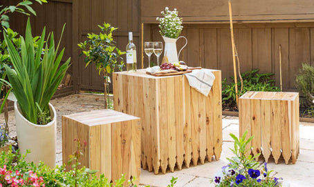 Simple PAR Pine Garden Table and Seats
