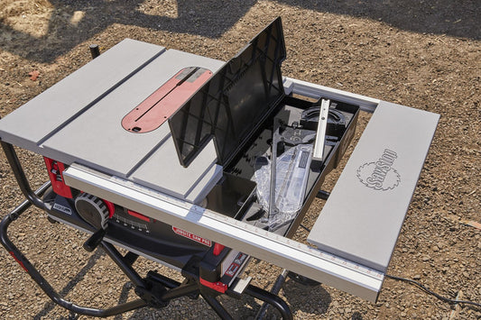 The SawStop Jobsite Saw with Mobile Cart for Home Woodworkers