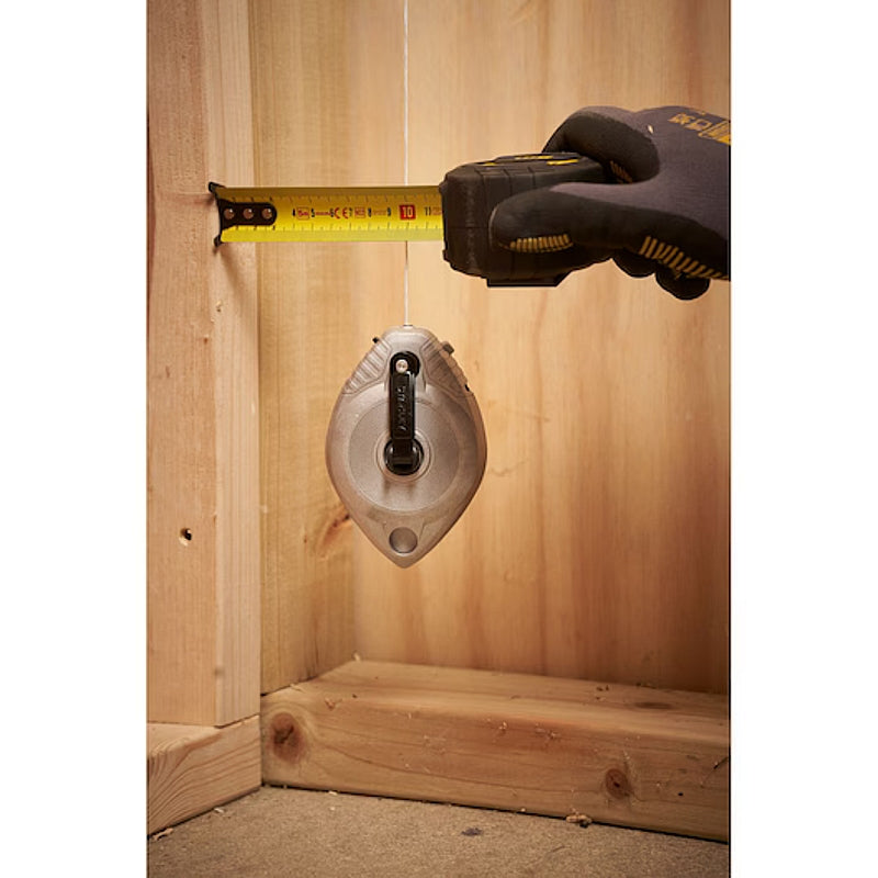 Stanley Metal Chalk Line Reel and Plumb Bob, 30M | 0-47-100