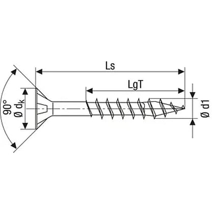 SPAX 50Pc Timber Construction T-STAR Plus T40 Screws, 8 x 450mm, Partial Thread, Flat Countersunk Head, 4CUT, WIROX | 0191010804505