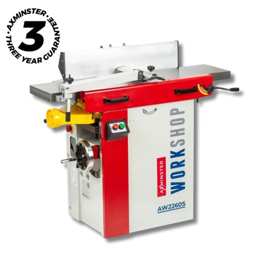Axminster Workshop Planer Thicknesser, Spiral Block - 230V, 1.5kW (AW2260S) | 026108512