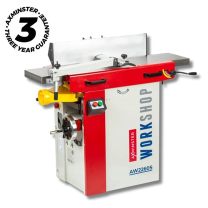 Axminster Workshop Planer Thicknesser, Spiral Block - 230V, 1.5kW (AW2260S) | 026108512