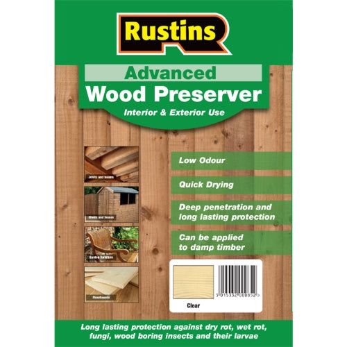 Rustins Advanced Wood Preserver Clear 5L | 029AWCL5000