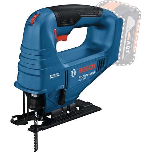 Bosch GST 183-LI Cordless Brushless Jigsaw, D-Handle Grip (Solo) | 06015B7020