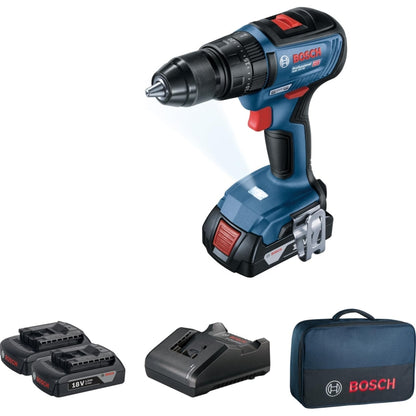 Bosch GSB 18V-50 Cordless Brushless Impact Drill, 3 x 1.5Ah Batt. Pk. | 06019H51K2