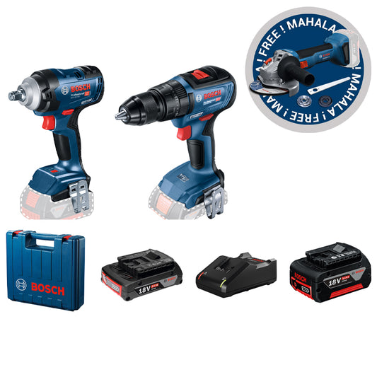 Bosch GDS 18V-400 + GSB 18V-50 + 1 x 5.0Ah + 1 x 2.0Ah + GAL 18V-40 + FREE GWS 18V-8 (Solo)