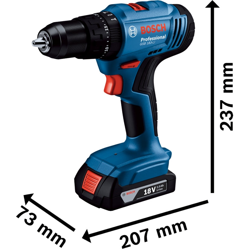 Bosch GSB 183-LI Cordless Impact Drill (Solo) | 06019K9181
