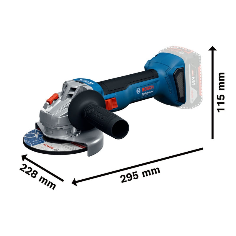 Bosch GWS 18V-8 Cordless Brushless Angle Grinder 125mm (Solo) | 06019N9000