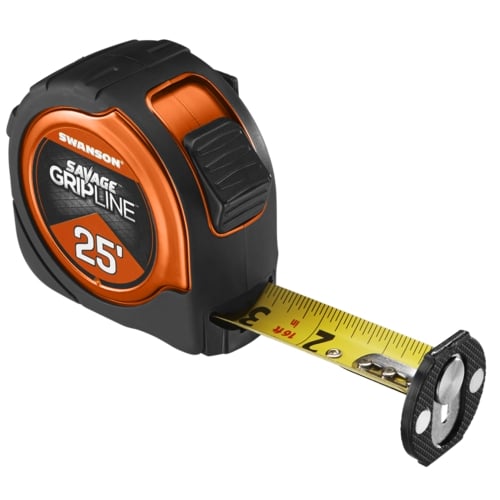 Swanson 8M Grip Line Tape Measure, Magnetic Tip | SVGL8MIM