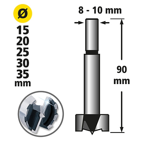 Wolfcraft 5 Piece Forstner Drill Bit Set | 1002000