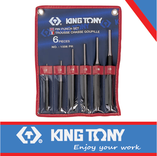 KING TONY PIN PUNCH SET 2 8mm 6 PC | 1006PR