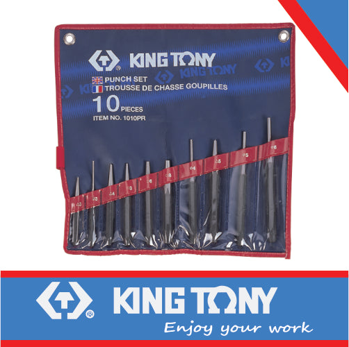 KING TONY PIN PUNCH STARTER PIN CENTRE PUNCH SET 10PC | 1010PR
