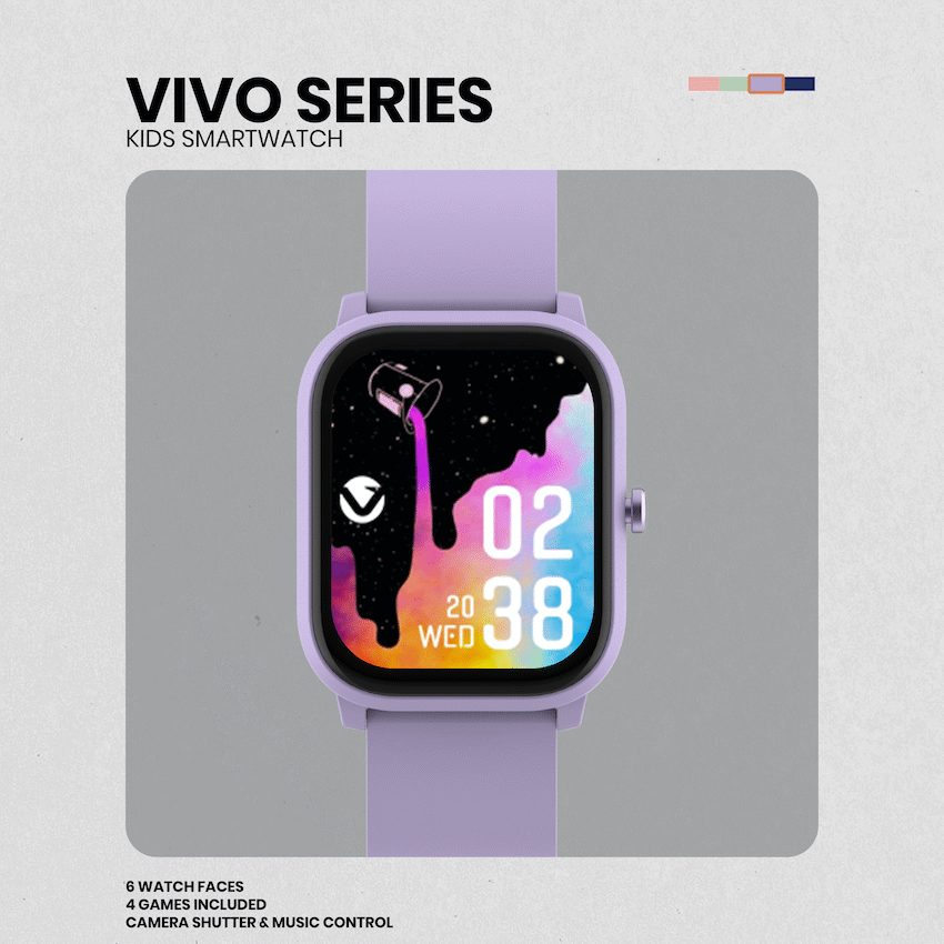 Volkano Vivo Series Kids Smart Watch - Lilac Purple | VK-5018-PR