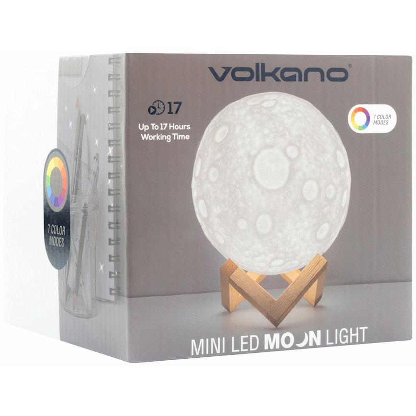 Volkano Galactic Mini Moon LED Mood Light - Battery Operated | VK-50022-MMN