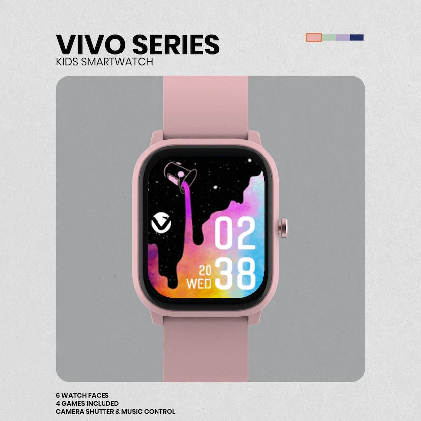 Volkano Vivo Series Kids Smart Watch - Pastel Pink | VK-5018-PK