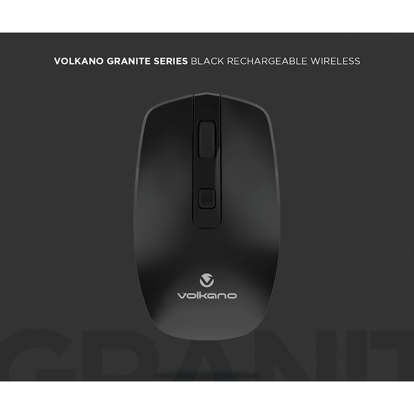 Volkano Granite Series Rechargeable Wireless Mouse - Black | VK-20196-BK