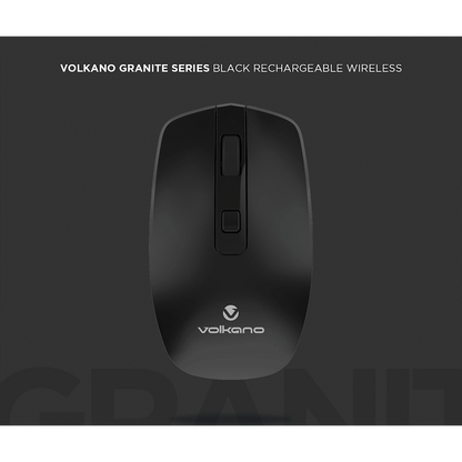 Volkano Granite Series Rechargeable Wireless Mouse - Black | VK-20196-BK
