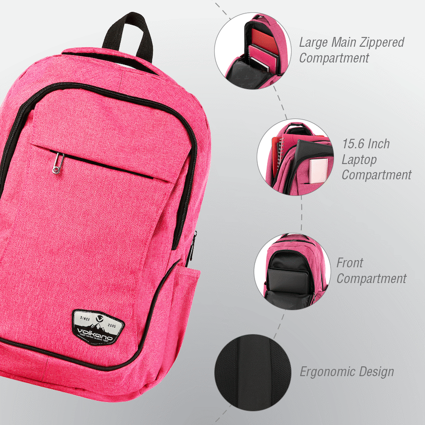 Volkano Victory Backpack - Pink Mel | VK-7038-PK