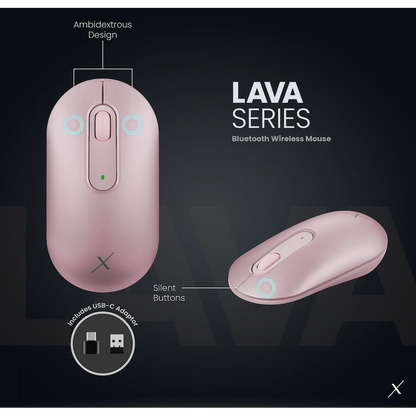 VolkanoX Lava Bluetooth Wireless Mouse - Rose | VKX-204-LI