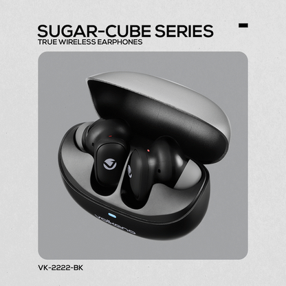 Volkano Sugar-Cube Active Noise Cancelling True Wireless Earphones - Black | VK-2222-BK