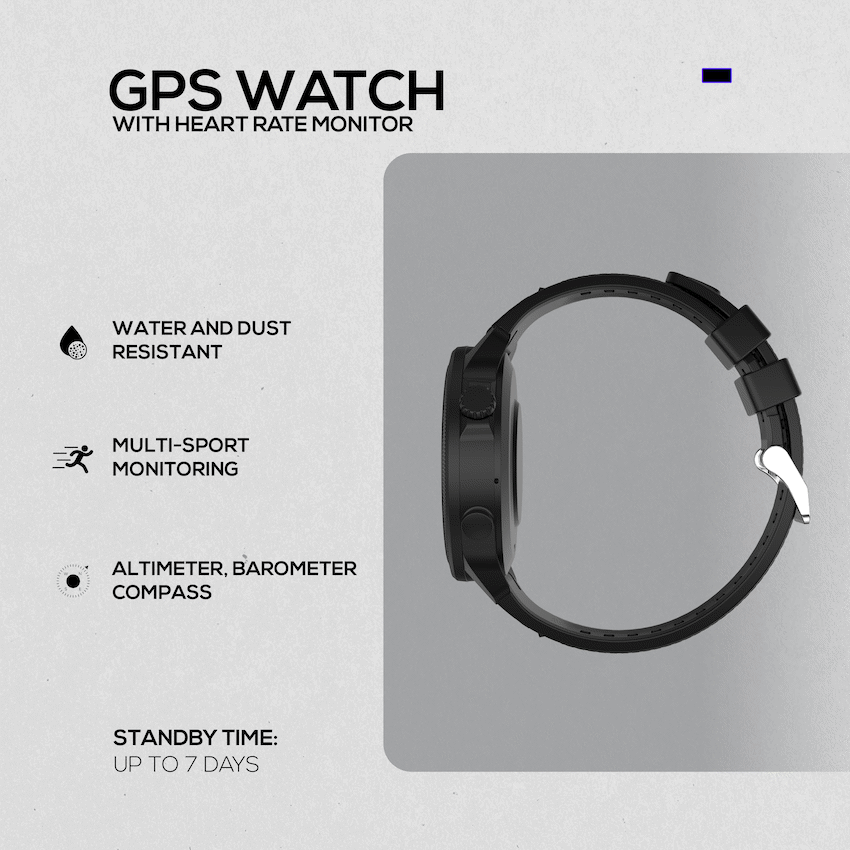 Volkano Active Tech Adrenaline Series GPS Watch with Heart Rate | VK-5081-BK[V2]
