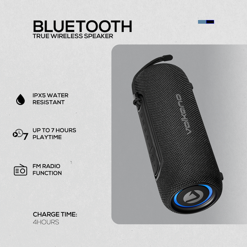 Volkano Mini Mamba 2.0 Series Bluetooth Speaker - Black | VK-3138-BK