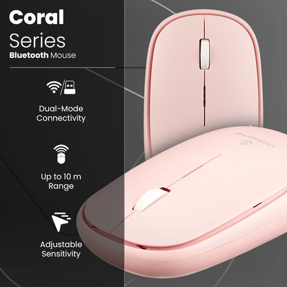 Volkano Coral series Bluetooth Wireless Mouse - Pink | VK-20304-PK