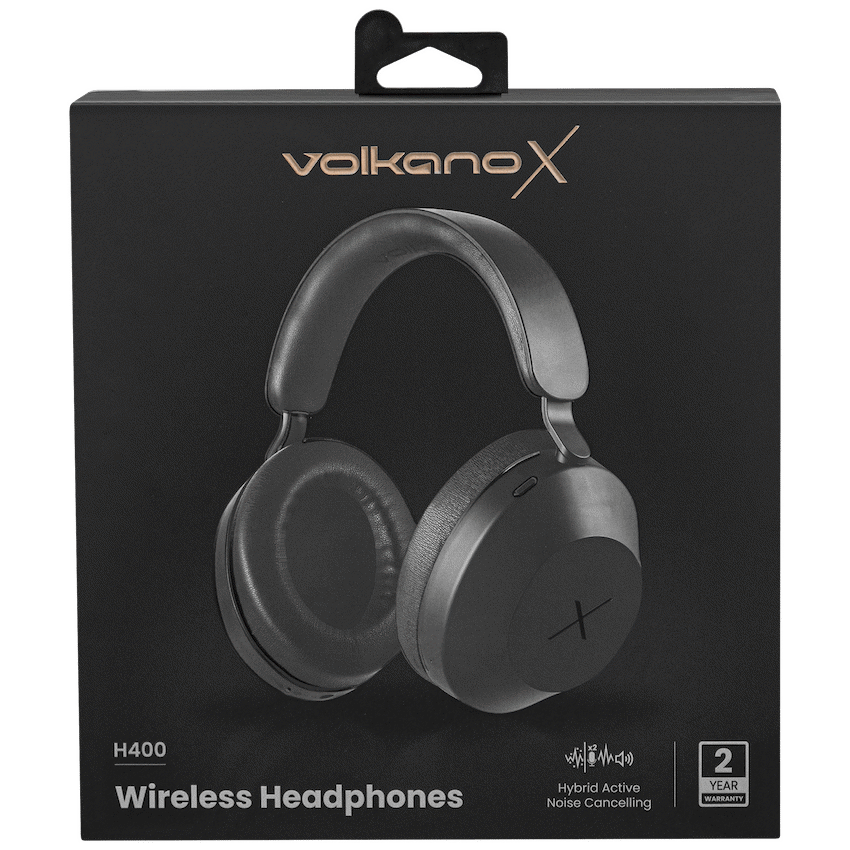 VolkanoX H400 Hybrid Active Noise Cancellation Headphones - Black | VXH-400-BK