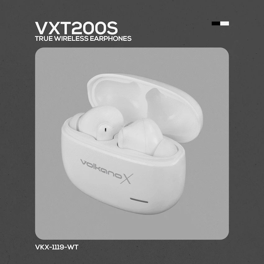VolkanoX VXT200S Hybrid ANC TWS Earphones - White | VKX-1119-WT