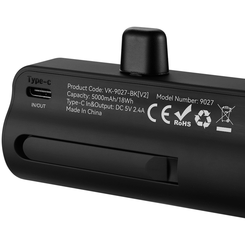 Volkano Relief Pro Power Bank - 5000mAh Type-C Direct Plug-In | VK-9027-BK[V2]